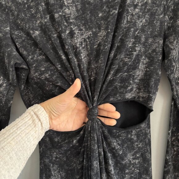 Stormy Grey Tie Dye Honey Punch Jersey Dress with Front Cut outs - Picture 7 of 9